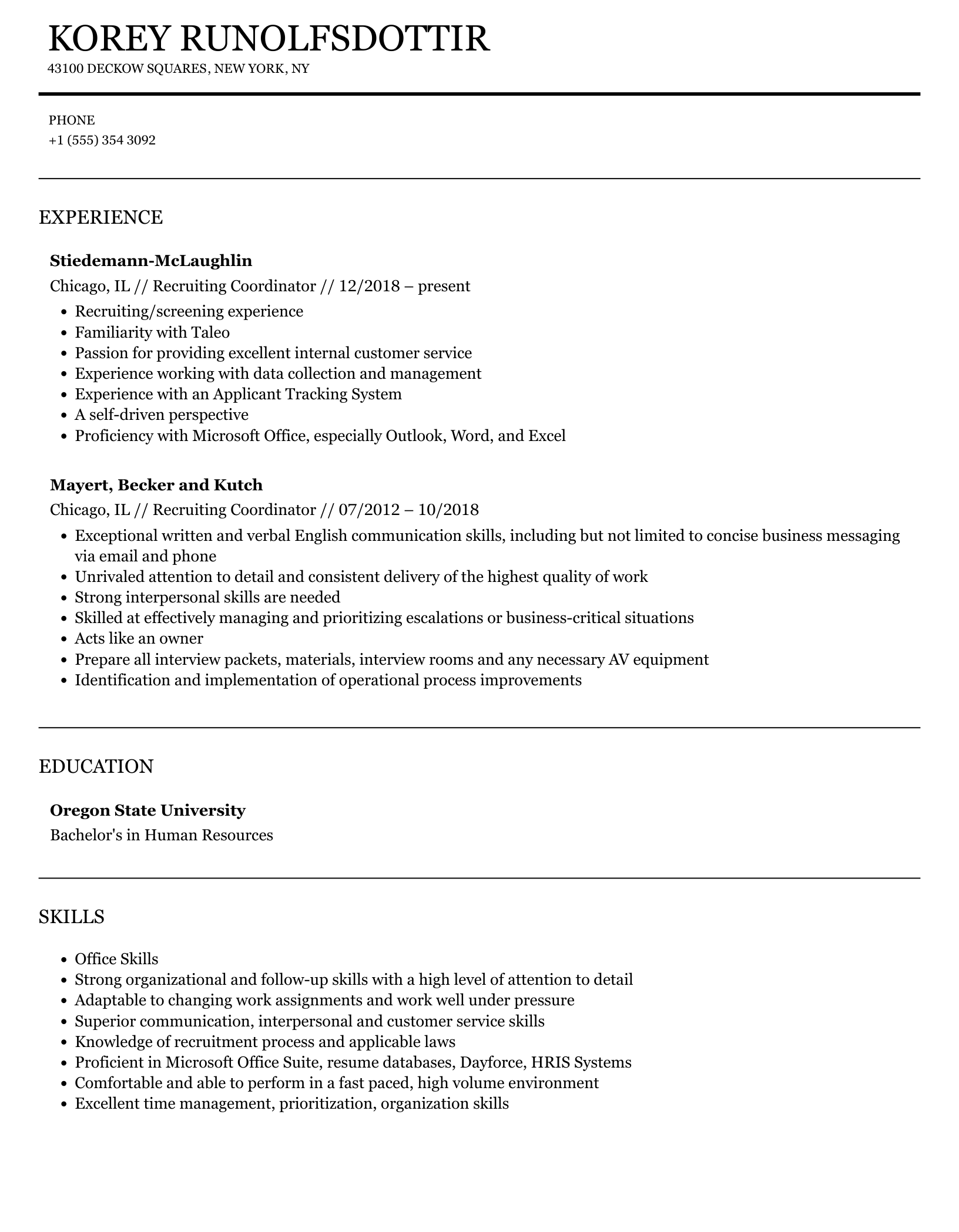 Comprehensive Job Description Template for Sports Recruiting Coordinator Position