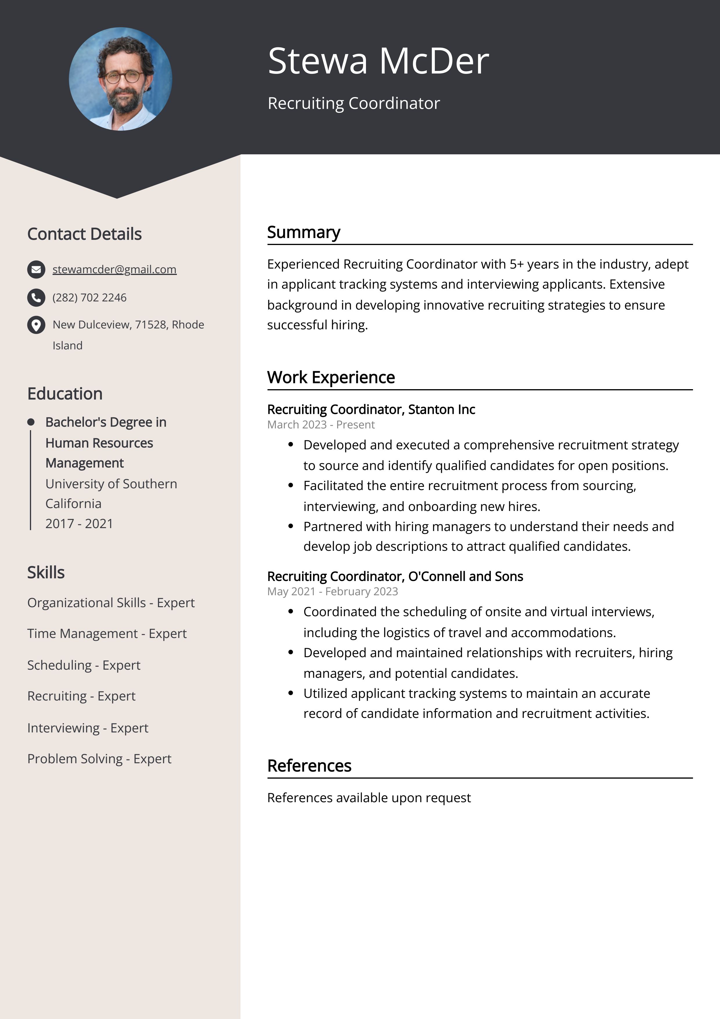 Comprehensive Job Description Template for Sports Recruiting Coordinator Position