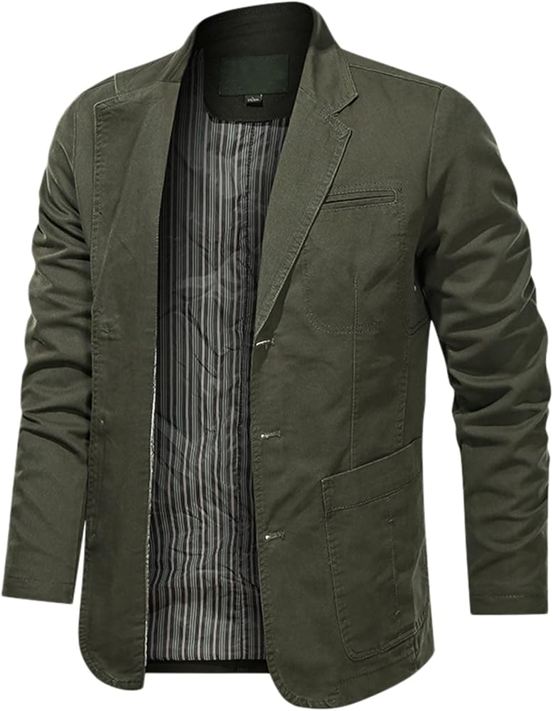 military style demin sport blazer