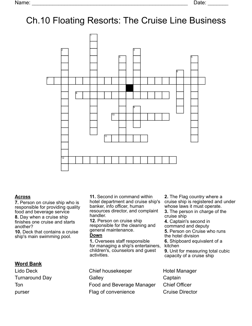 Unwind and Learn: Resort Business Crossword Puzzle Time
