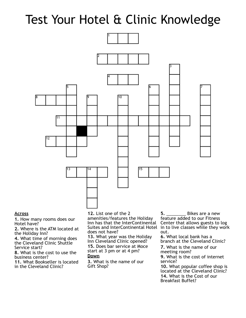 Resort Business Crossword: Solve It and Test Your Knowledge!