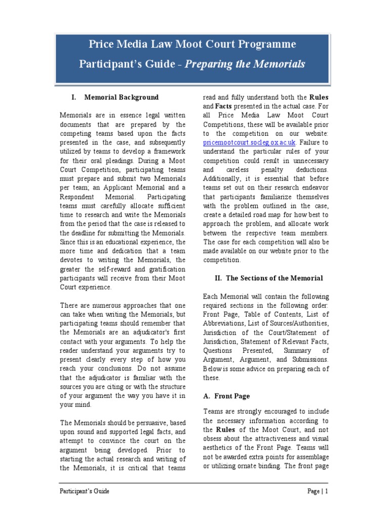National Entertainment Law Moot Court Competition: Rules and Format