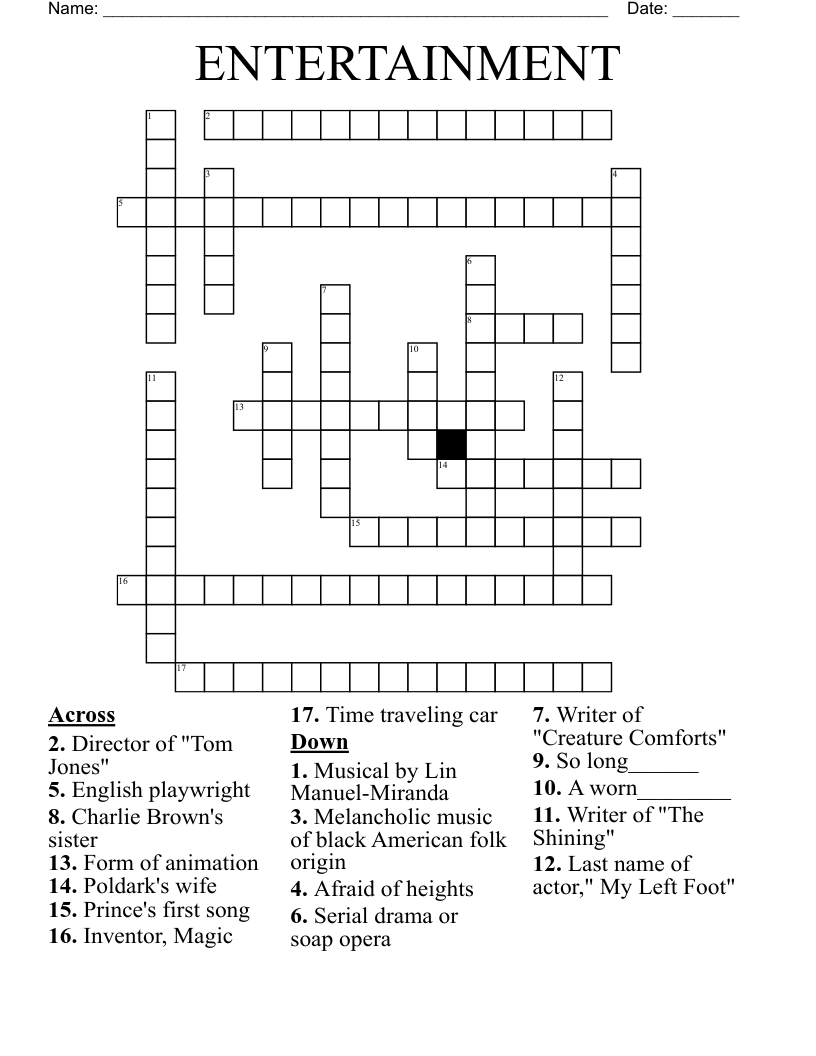 Outmoded Entertainment Centers Crossword Puzzles and Solutions