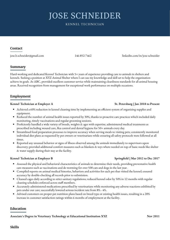 Stand Out From the Crowd: Crafting an Impressive Kennel Technician Resume!