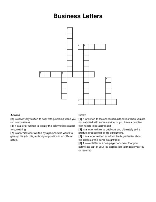 Business Letter Abbreviations Crossword: Solve It Fast!