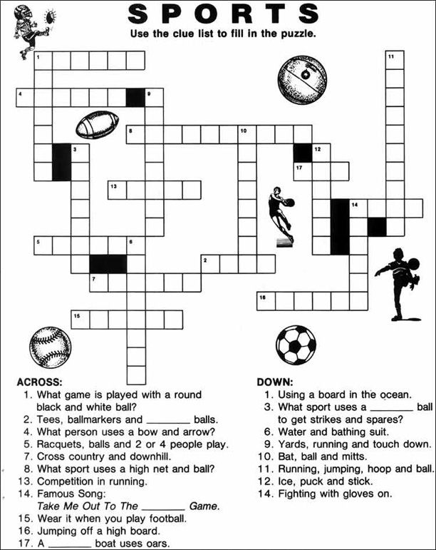 Download printable sports crossword puzzles for free (Easy printables for every sports fan)