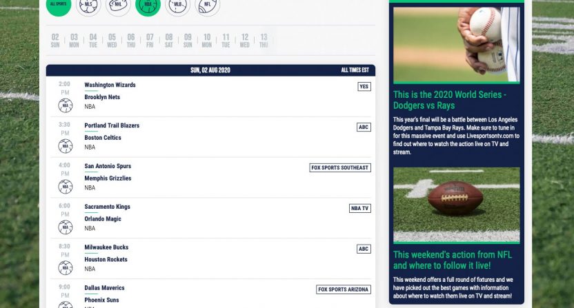 Best Live Games! Full Schedule and Channel Guide for Televised Sports Today