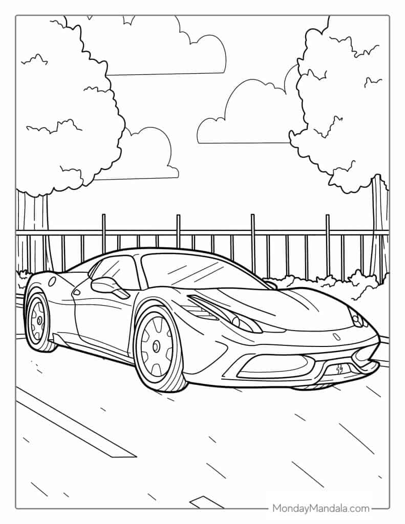 Download Sports Car Coloring Pages: A Fun Activity
