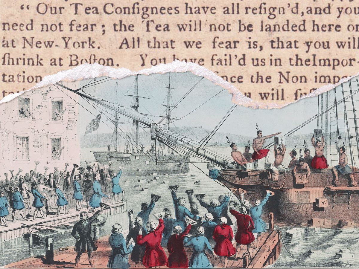 See the best Boston Tea Party political cartoon examples. (What these old pictures tell us today)