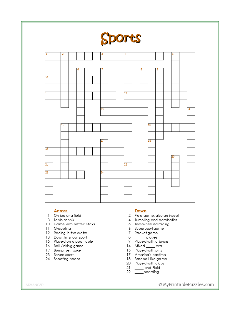 Want the very best printable sports crossword puzzles for sports lovers? Check out our top selected picks for absolutely endless fun.