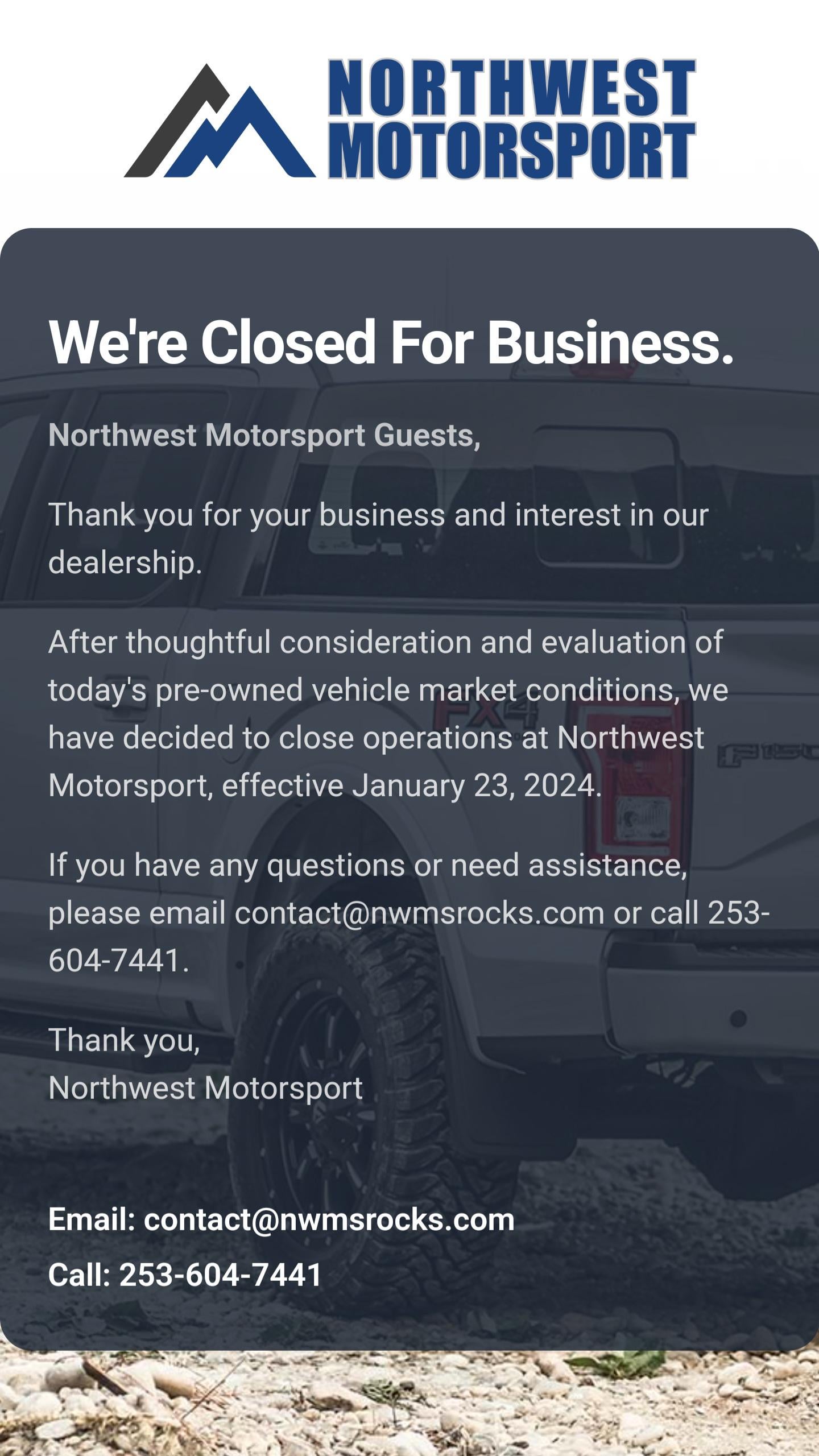 Northwest motorsports closed any news? Latest updates and truth behind rumors.